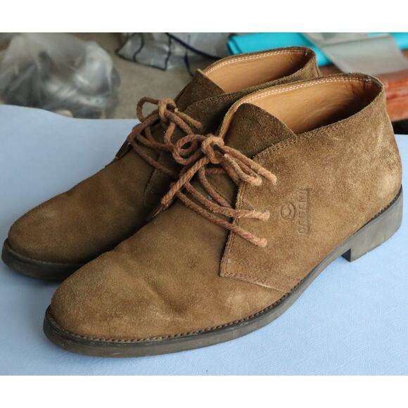 Vintage ABUNA Brown Suede Leather Boots Mens 8 Desert Lace Up Chukka Boot ITALY main image 5